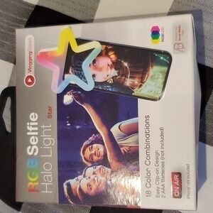 🐻   RGB Clip On Selfie Star Halo Light Tik Tok Facebook Live 18 COLOR COMBOS